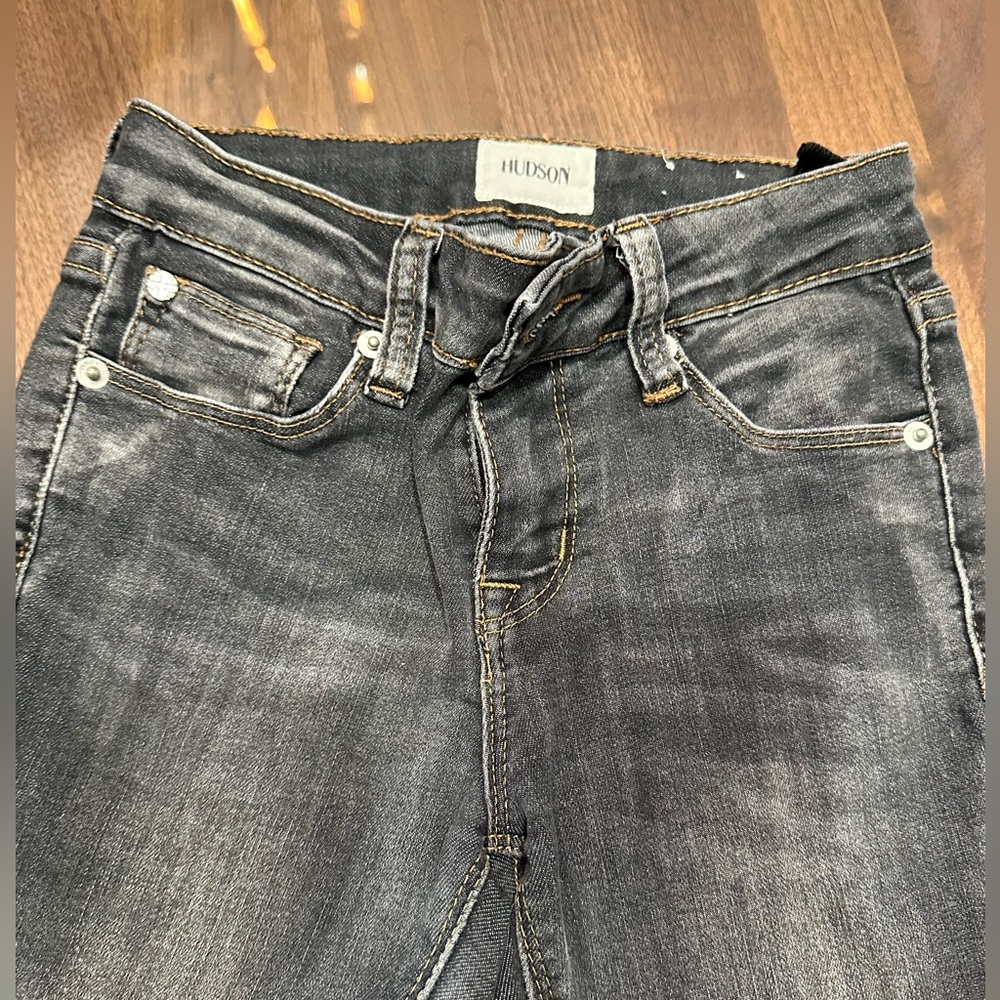 Girls grey Hudson skinny jeans 10